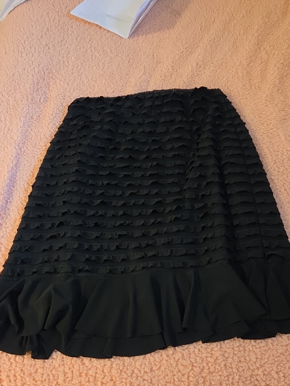 connected apparel Black Ruffle Tiered Mini Skirt